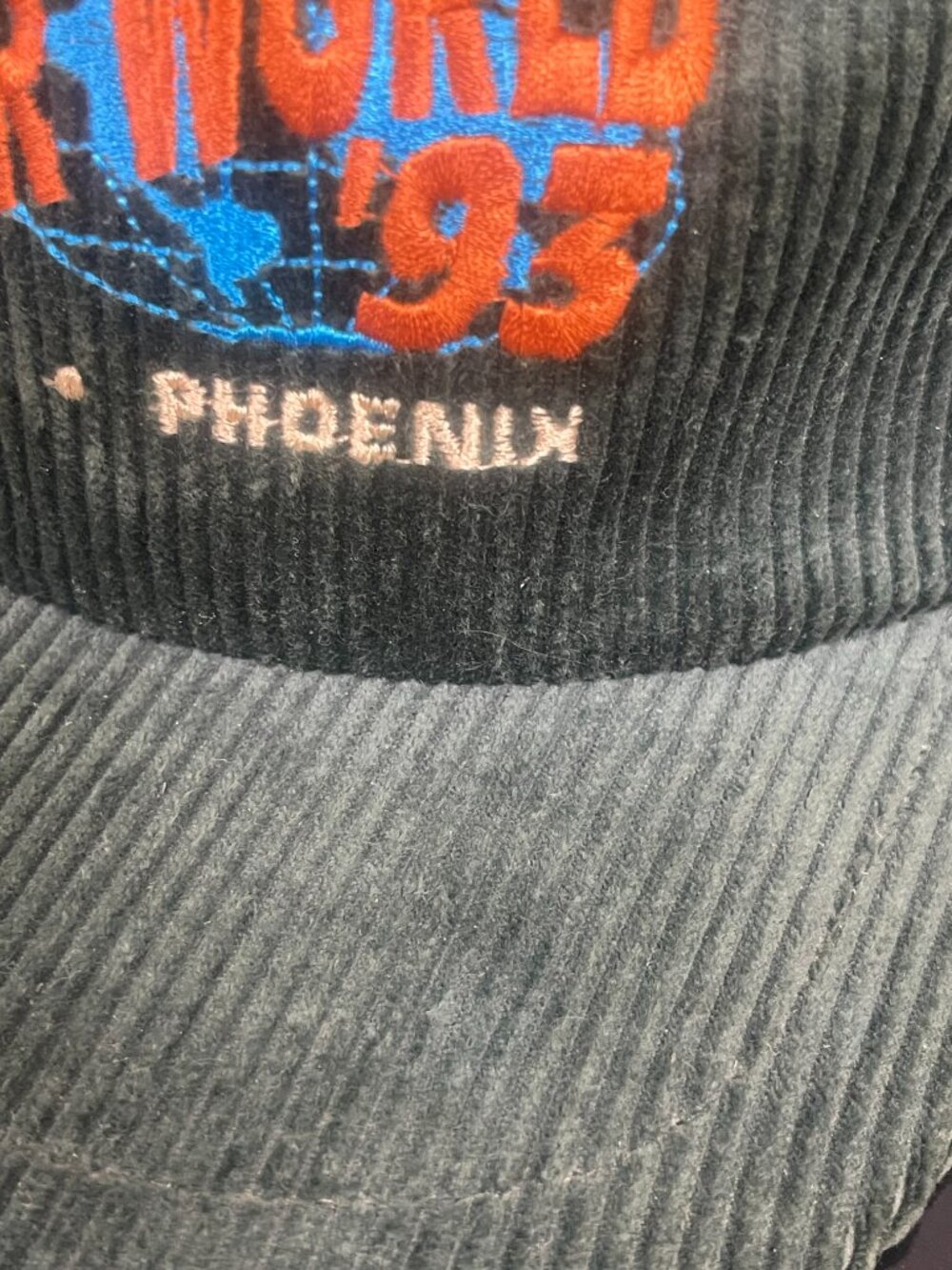Vintage Copper World '93 Phoenix Corduroy Strapback Hat Made USA - Picture 7 of 7